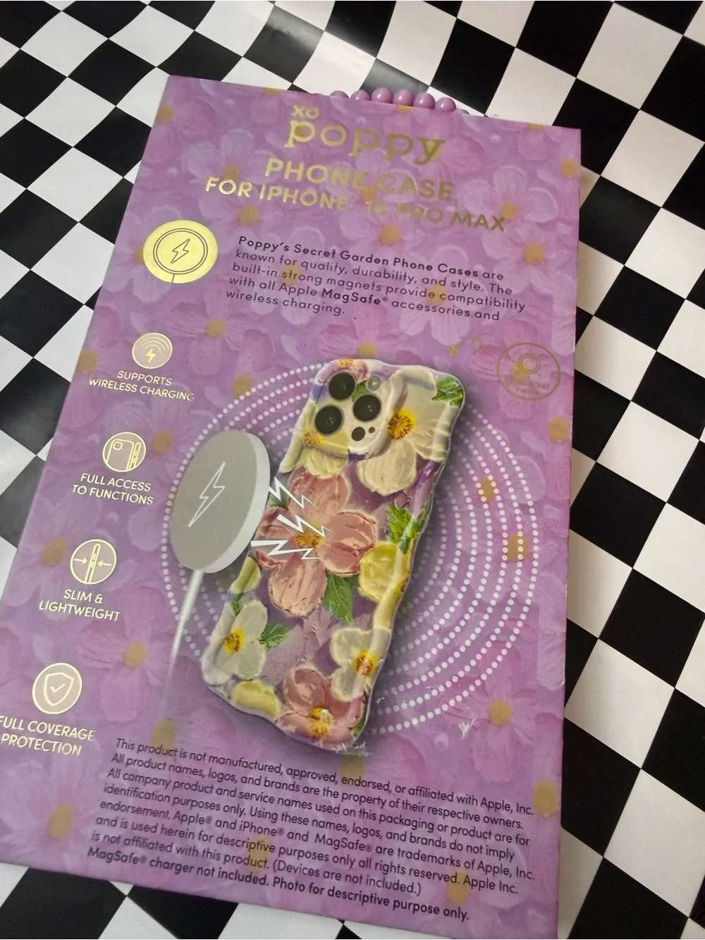 xo poppy Secret Garden Purple Floral Phone Case - Purple iPhone 16 pro max